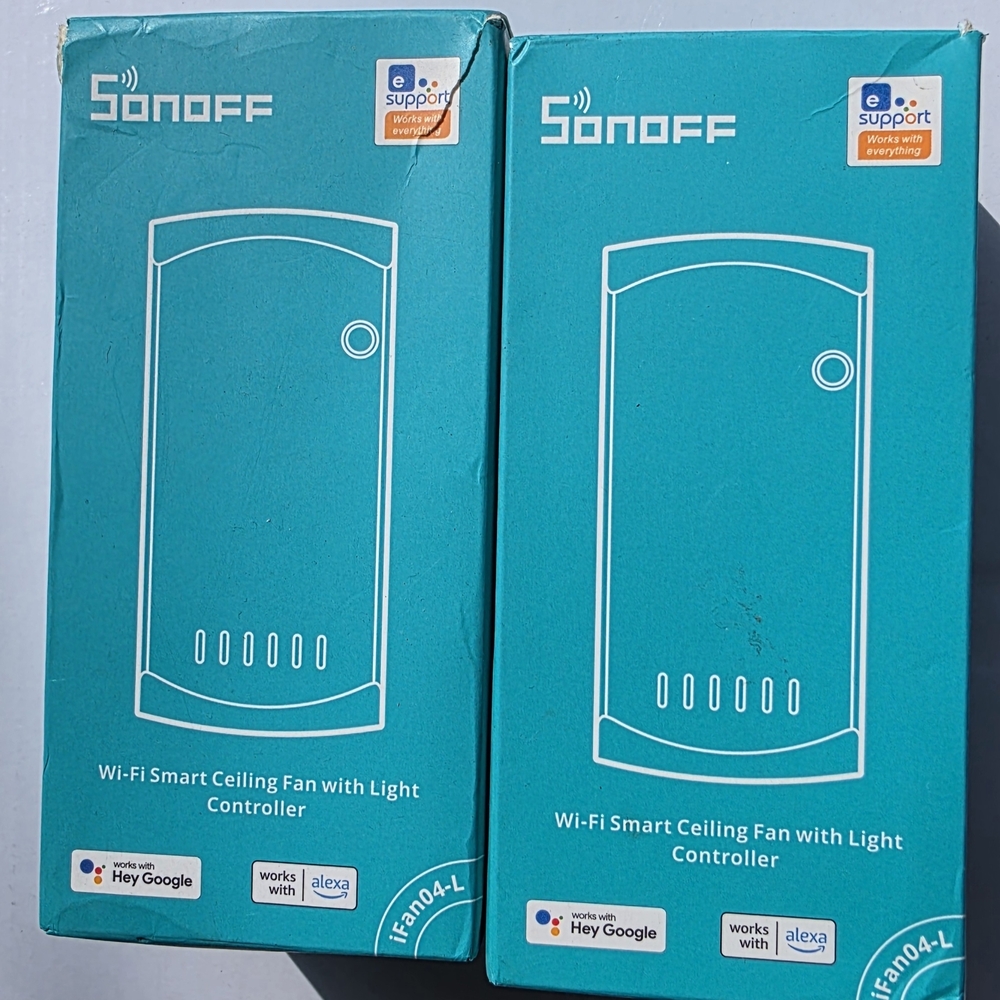 SONOFF Wi‑Fi Smart Ceiling Fan Light Controller - Teal Box
